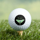 Elegant Green Luna Moth Personalisierte Ladys Blac Golfball (Insitu T-Shirt)