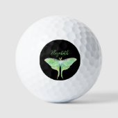 Elegant Green Luna Moth Personalisierte Ladys Blac Golfball (Vorderseite)