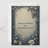 Elegant Green Luxurious White Roses Floral Wedding Einladung (Rückseite)