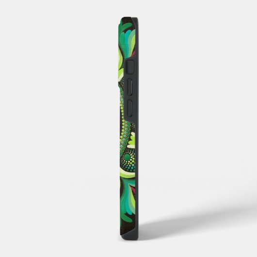 Elegant Green Mandala | Bohemisch Zen Minimalistis iPhone Hülle (Linke Seite)