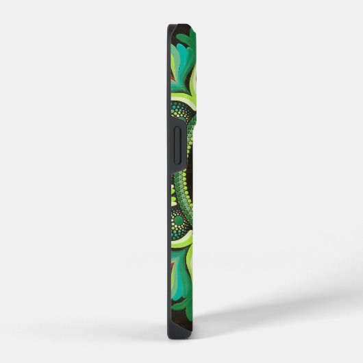 Elegant Green Mandala | Bohemisch Zen Minimalistis iPhone Hülle (Rechte Seite)