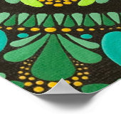 Elegant Green Mandala | Bohemisch Zen Minimalistis Poster (Ecke)