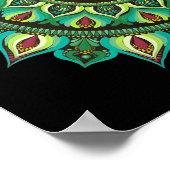 Elegant Green Mandala | Bohemisch Zen Minimalistis Poster (Ecke)