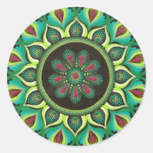 Elegant Green Mandala | Bohemisch Zen Minimalistis