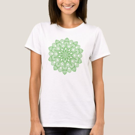 Elegant Green Mandala T-Shirt (Vorderseite)