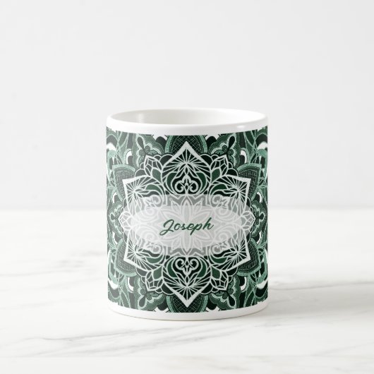 Elegant Green Mandala Tasse (Mittel)