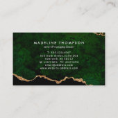 Elegant Green Marble Agate Geode Treuekarte (Rückseite)