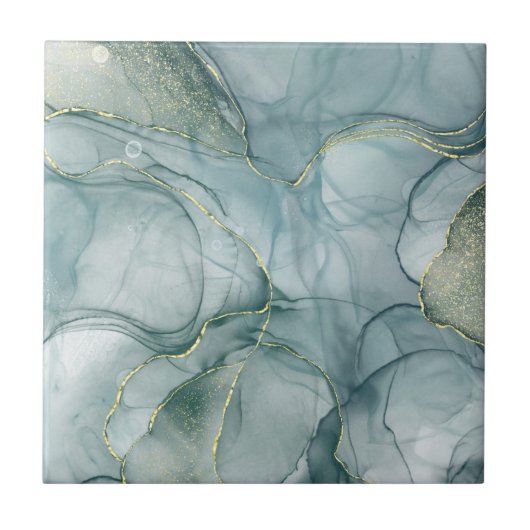 Elegant Green Marble Pattern Ceramic Tile Fliese (Vorderseite)