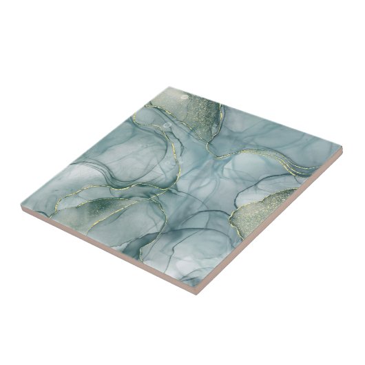 Elegant Green Marble Pattern Ceramic Tile Fliese (Seite)