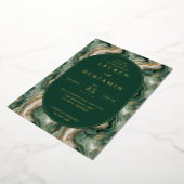 Elegant Green Marble Wedding Invitation Folieneinladung (Gedreht)