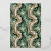 Elegant Green Marble Wedding Invitation Folieneinladung (Rückseite)