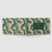 Elegant Green Marbled Waves Gästebuch (Voll)