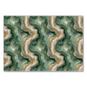 Elegant Green Marbled Waves Tischnummer (Rückseite)