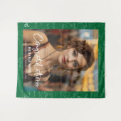 Elegant Green Math Congratulations Photo Graduate Wandteppich (Vorderseite (Horizontal))