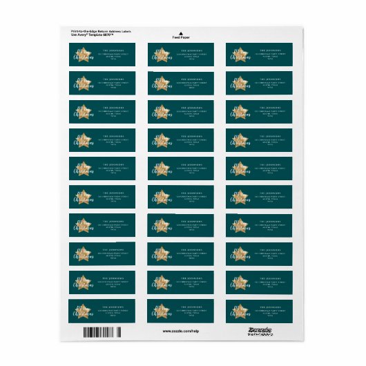 Elegant Green Merry Christmas Gold Star (Vorne)