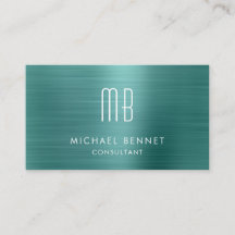 Elegant Green Metallic Monogram Consultant