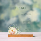 Elegant Green Minimalist Bar Menu Acrylschild (Neutral)