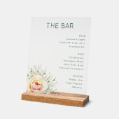 Elegant Green Minimalist Bar Menu Acrylschild (Winkel)