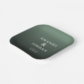 Elegant Green Minimalist Pappteller (Gewinkelt)