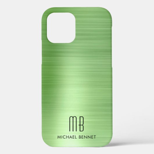 Elegant Green Monogram Case-Mate iPhone Hülle (Rückseite)
