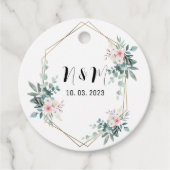 Elegant Green Monogram Eucalyptus Wedding Geschenkanhänger (Vorderseite)