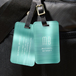 Elegant Green Monogram Gepäckanhänger