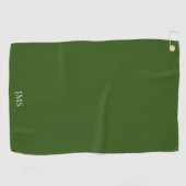 Elegant Green Monogram Golfhandtuch (Horizontal)