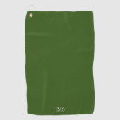 Elegant Green Monogram Golfhandtuch (Vorderseite)