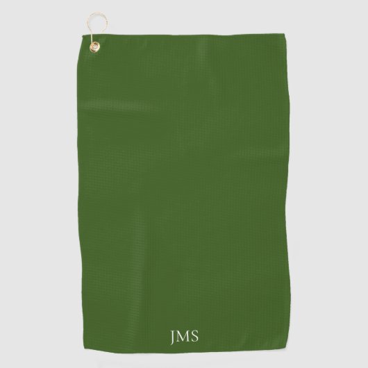 Elegant Green Monogram Golfhandtuch (Vorderseite)