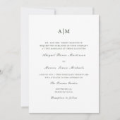 Elegant Green Monogram Wedding Einladung (Vorderseite)