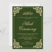 Elegant Green Nikah Islamische Hochzeit Einladung (Vorderseite)