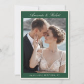 Elegant Green Old Money Photo Wedding Save The Date (Vorderseite)