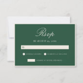 Elegant Green Old Money Wedding RSVP Karte (Vorderseite)