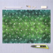 Elegant Green Ombre Glitzer Celestial Pattern Seidenpapier (Handwerk)