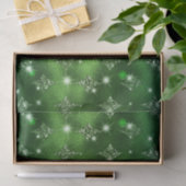 Elegant Green Ombre Glitzer Celestial Pattern Seidenpapier (Geschenk)