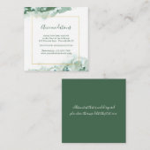 Elegant Green Ombre Marmor Hochzeitsunterkunft Begleitkarte (Vorne/Hinten)