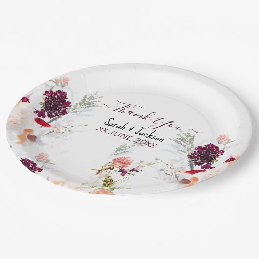 ELEGANT GREEN, ORANGE, RED & WINE BABY DUSCHE PAPPTELLER (Schrägansicht)