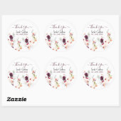 ELEGANT GREEN, ORANGE, RED & WINE BABY DUSCHE RUNDER AUFKLEBER (Blatt)