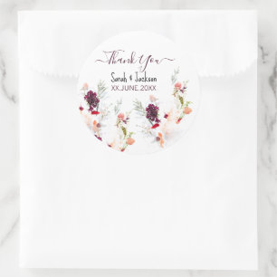 ELEGANT GREEN, ORANGE, RED & WINE BABY DUSCHE RUNDER AUFKLEBER