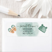 ELEGANT GREEN & ORANGE WATERCOLOR BABY DUSCHE (Insitu)
