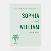 Elegant Green Palm Tree Acrylschild (Vorderseite)