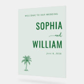 Elegant Green Palm Tree Acrylschild (Winkel)