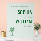 Elegant Green Palm Tree Acrylschild (Hochzeit)