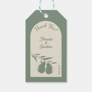 Elegant Green Pear Wedding Vielen Dank Geschenkanhänger