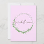 ELEGANT GREEN & PINK FOLIAGE VIRTUAL BRAUTPARTY EINLADUNG (Rückseite)