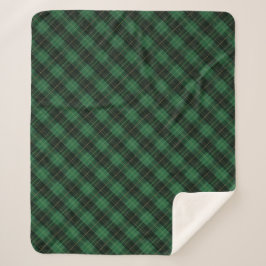 Elegant Green Plaid Christmas Sherpadecke