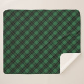 Elegant Green Plaid Christmas Sherpadecke (Vorderseite (Horizontal))