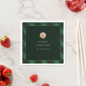 Elegant Green Plaid Merry Christmas Holiday Party  Serviette (Beispiel)