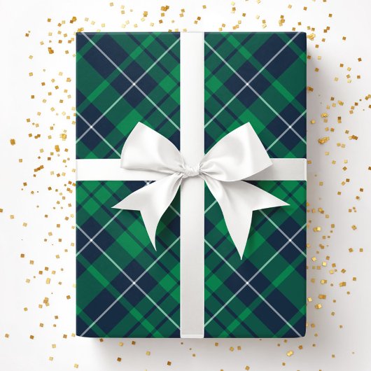 Elegant Green Plaid Pattern Geschenkpapier