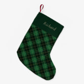 Elegant Green Plaid Personalized  Kleiner Weihnachtsstrumpf (Vorderansicht (hängend))